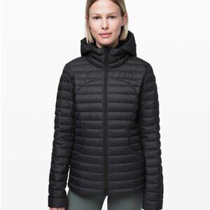 Lululemon Pack it Down Black Puffer Jacket Goose Sack Size 2